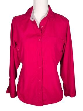 REI Red UPF 30+ Vented Hiking Shirt Women's Medium